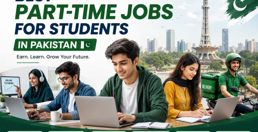 Best Part-Time Jobs for Students in Pakistan including freelancing, online tutoring, content writing, graphic design, and delivery jobs