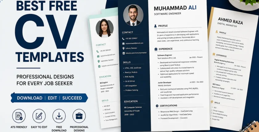 Best Free CV Templates 2026 – Professional ATS-Friendly Resume Templates for Job Seekers
