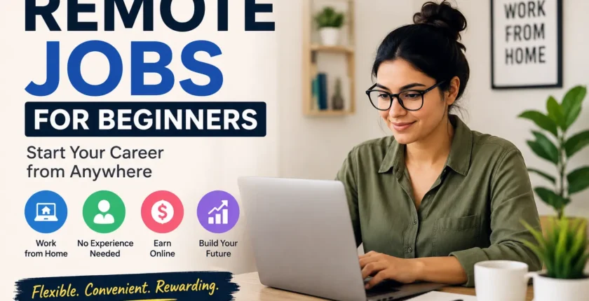 Remote jobs for beginners working from home with a laptop